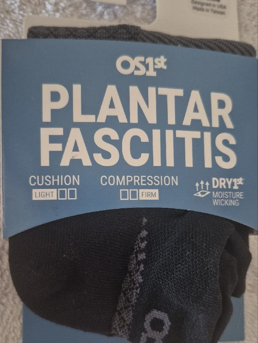 Plantar Fasciitis No-Show Socks - Black
